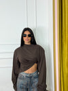 T-shirt crop spallina