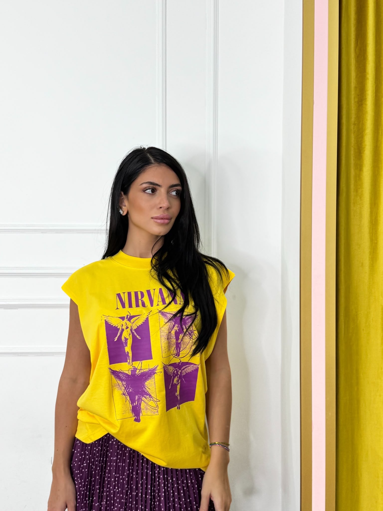 T-shirt yellow Nirvana
